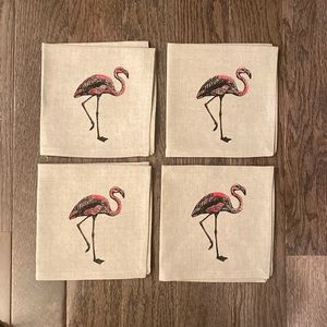 Flamingo Linen Napkins - set of 4